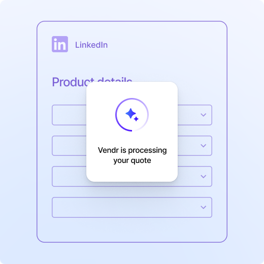 Vendr is processing a software price quote for exclusive savings and low-price guarantee